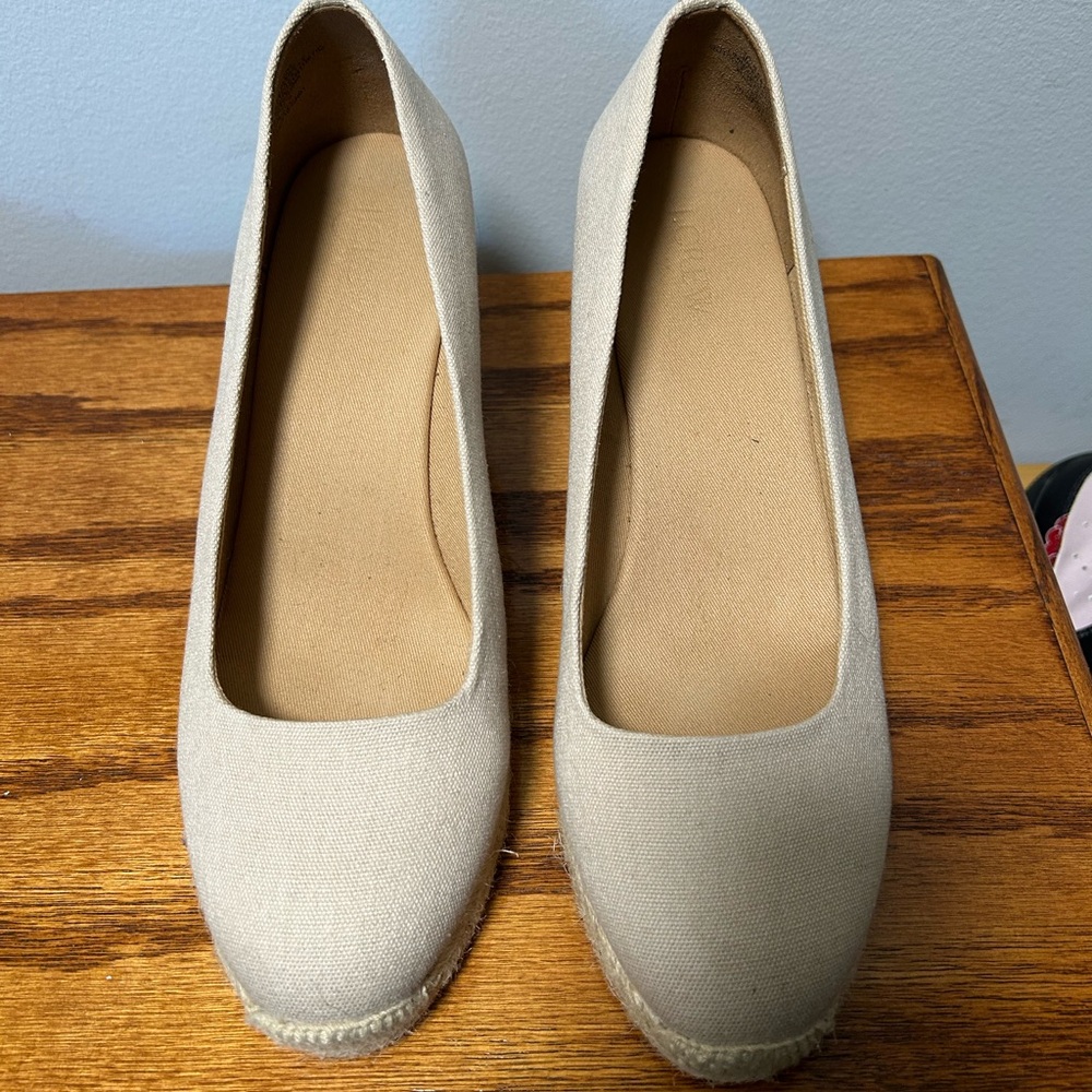 J Crew Canvas wedges